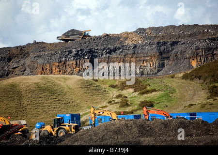 A cielo aperto di carbone Cwmbargoed sito Merthyr Tydfil Galles del Sud Foto Stock