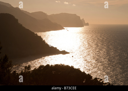 Mallorca vista dal Mirador de ses anime verso sa Dragonera Foto Stock