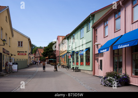 Main Street (Stora Gatan) a Sigtuna, Svezia Foto Stock