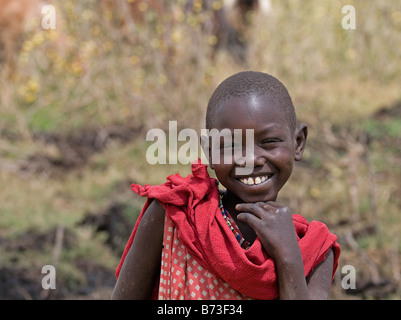 Massai cow boy herder - in Kenya Foto Stock