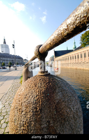 Close up arrugginita hand rail Copenhagen DANIMARCA Foto Stock