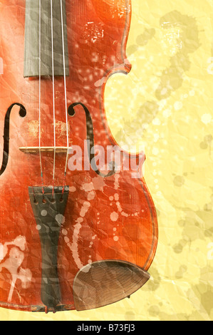 Musica di sottofondo con il vecchio violino in stile grunge - Musica classica Foto Stock