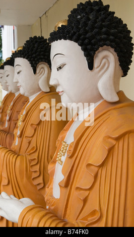 Permanente di statue di Buddha presso il buddista Kek Lok Si Temple, aria Itam, Penang, Malaysia Foto Stock