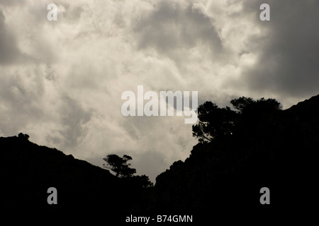 Mallorca Cap de Formentor cielo tempestoso Foto Stock