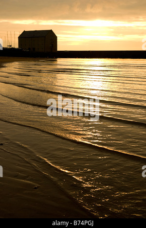 Caldo tramonto sul lungomare di Elie Scozia Scotland Foto Stock