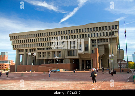 Boston City Hall Situato nel centro del governo plaza nel centro cittadino di Boston Massachusetts, STATI UNITI D'AMERICA Foto Stock