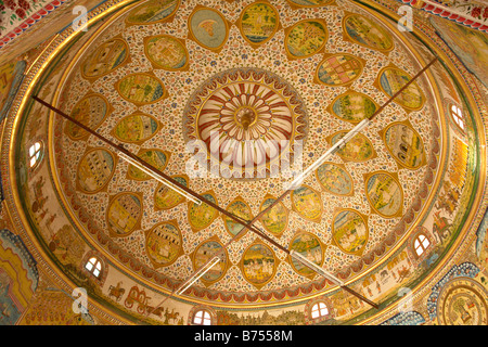 Dettaglio del tetto in bhandasar Jain Temple bikaner Foto Stock