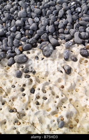 Mare di pietra focaia lavato i ciottoli sulla spiaggia di St Margaret's Bay  nei pressi di Dover Kent Foto stock - Alamy