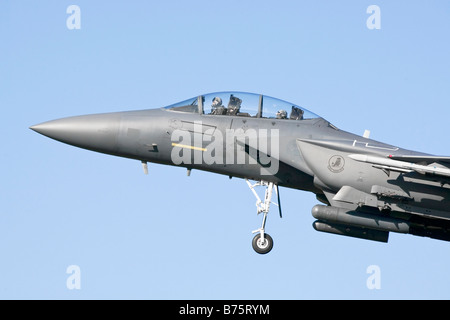 Un Boeing F15E Strike Eagle fighter bomber aeromobili del USAF Foto Stock