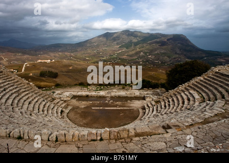 L'anfiteatro di Segesta Foto Stock