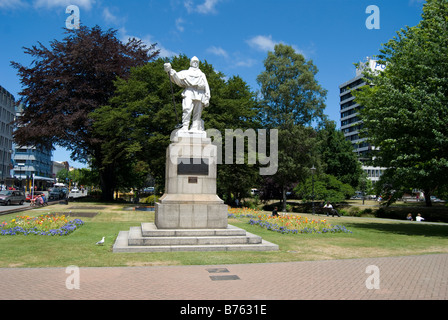 Il capitano Robert Falcon Scott statua, Worcester Street, Christchurch, Canterbury, Nuova Zelanda Foto Stock