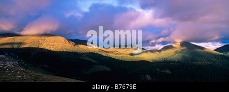 Panorama austria noccurberge montagne di post-incandescenza tramonto Foto Stock