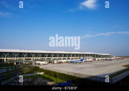 Dall'Aeroporto di Pudong 2a terminale, Shanghai, Cina Foto Stock