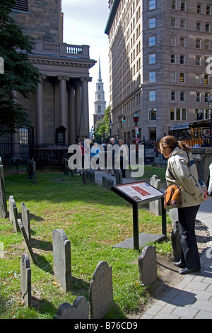 Cappella dei Re di seppellimento di massa è un cimitero storico al Kings Cappella su Tremont Street a Boston Massachusetts, STATI UNITI D'AMERICA Foto Stock