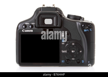 Retro di un Canon EOS 450D (Rebel XSi), 12 megapixel fotocamera reflex digitale. Foto Stock