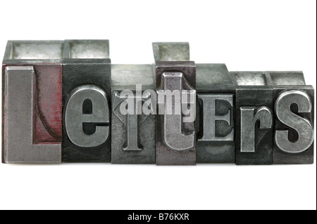 Il vecchio metallo sfondo lettere Foto stock - Alamy