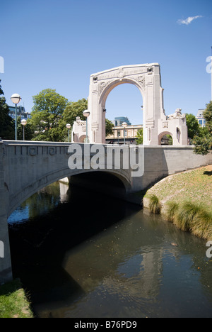 Il ponte di ricordo, Oxford terrazza, Christchurch, Canterbury, Nuova Zelanda Foto Stock