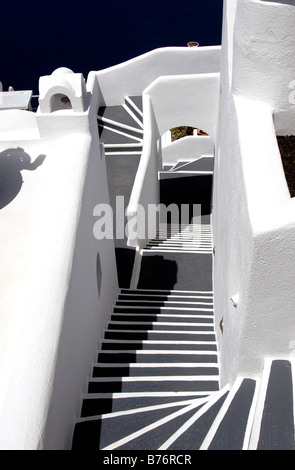 Casa, scale, Santorini Island, Grecia Foto Stock