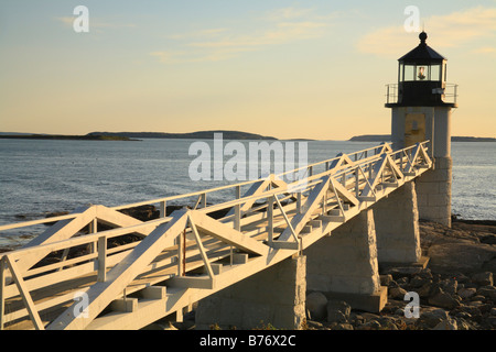 Marshall punto luce, Port Clyde, Maine, Stati Uniti d'America Foto Stock