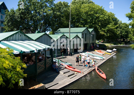 Gite in barca sul fiume Avon, Antigua Boatsheds, Cambridge Terrace, Christchurch, Canterbury, Nuova Zelanda Foto Stock