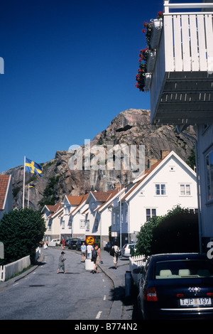 Una strada a Fjällbacka Bohuslän,, Svezia Foto Stock
