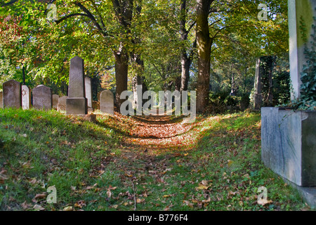 In autunno il cimitero centrale di Vienna in Austria, Europa Foto Stock