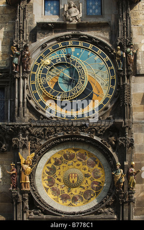 L'Orologio Astronomico di Praga Foto Stock