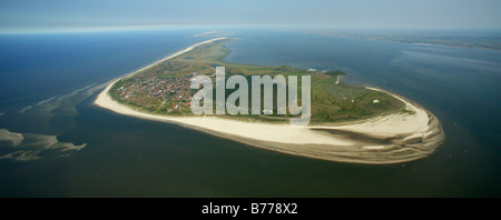 Fotografia aerea, spiaggia, Langeoog, Est Isole Frisone, il Mare del Nord, velme, Wattenmeer, Bassa Sassonia, Germania, Europa Foto Stock