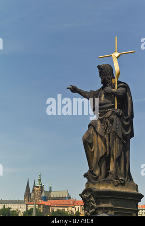 Giovanni Battista statua, Praga Foto Stock