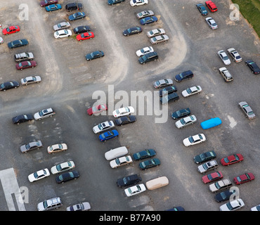 Vista aerea di auto parcheggio Foto Stock