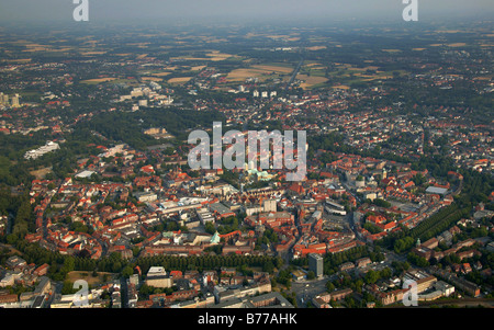 Fotografia aerea, Muenster city center con Prinzipalmarkt e cattedrale, Muenster Muensterland, Renania settentrionale-Vestfalia, germe Foto Stock