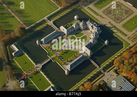 Fotografia aerea, Barockpark, Nordkirchen Castello d'acqua, Muensterland, Renania settentrionale-Vestfalia, Germania, Europa Foto Stock