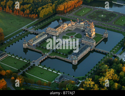 Fotografia aerea, Barockpark, Nordkirchen Castello d'acqua, Muensterland, Renania settentrionale-Vestfalia, Germania, Europa Foto Stock