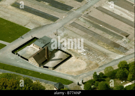 Fotografia aerea di Buchenwald, ex campo di concentramento, Weimar, Turingia, Germania, Europa Foto Stock