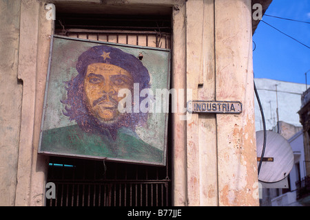 Ernesto Che Guevara, ritratto, pittura, Havana, Cuba, America Centrale Foto Stock