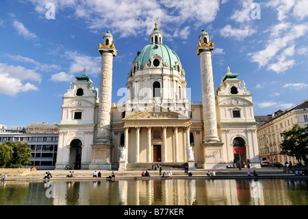 San Carlo, la Chiesa, Karlskirche, Vienna, Austria, Europa Foto Stock