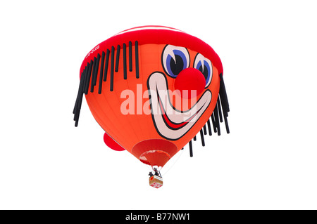 In mongolfiera in volo, speciale forma di clown, Schroeder fire palloncini Clown SS, mongolfiera, International Balloon Festiv Foto Stock