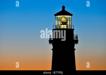 Yaquina Capo Faro, faro più alto in Oregon, 28,5 metri, punto di interesse, Yaquina Capo, Oregon, USA, America del Nord Foto Stock