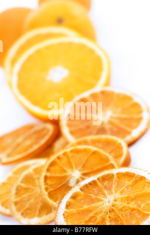 Freschi e Secchi fette di arancia Foto Stock