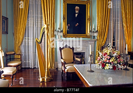 Storico interno Beauvoir Jefferson Davis Santuario Biloxi Mississippi Foto Stock