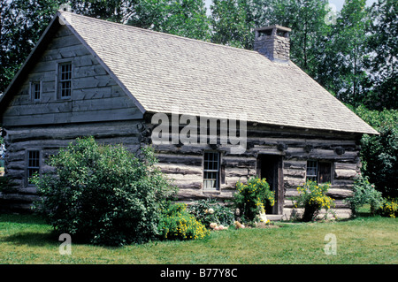 Hyde log cabin costruito nel 1783 Grand Isle Vermont. Fotografia Foto Stock