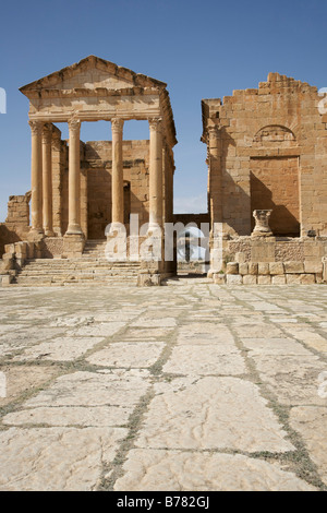 Foro romano a Sbeitla, Tunisia Foto Stock