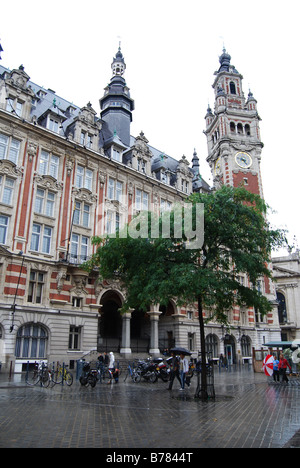 La vecchia borsa a Place du Theatre Lille Francia Foto Stock