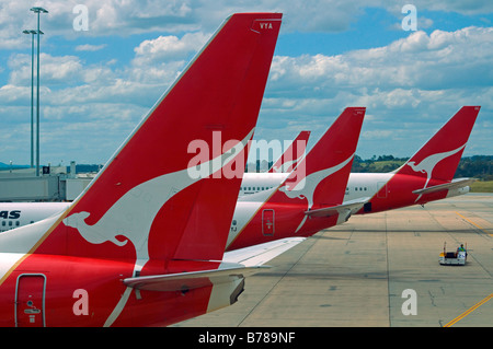 Qantas aviogetti Boeing a Melbourne Tullamarine Airport Foto Stock