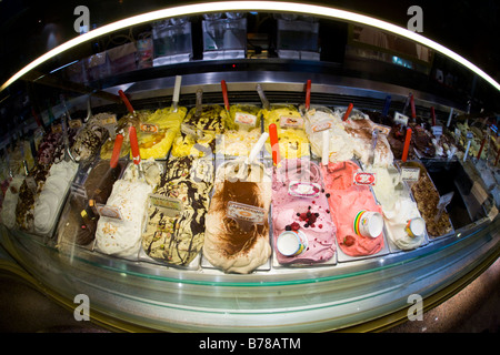 Il Gelato in vendita presso una gelateria in Roma, Italia Foto Stock