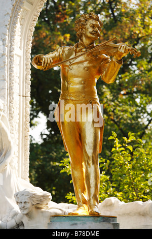 Johann-Strauss-monumento nel parco comunale, Vienna, Austria, Europa Foto Stock