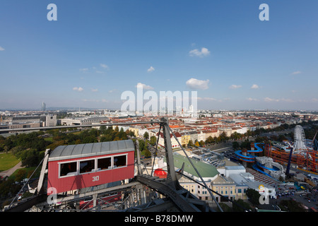 Vista dalla ruota gigante al Prater di Vienna, Austria, Europa Foto Stock