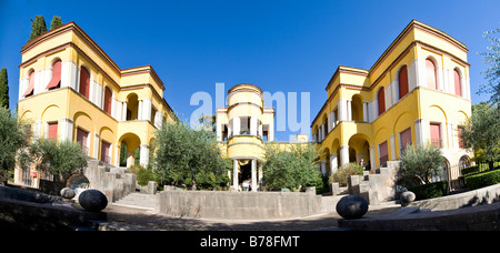 Archivio e biblioteca presso il Vittoriale degli Italiani, italiano il Monumento della Vittoria, proprietà del poeta italiano Gabriele D'Annunzi Foto Stock