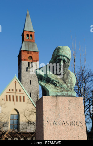 Busto di M.A. Castren, Museo Nazionale, Helsinki, Finlandia, Europa Foto Stock