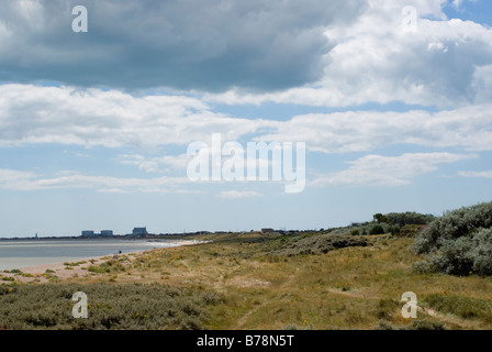 Dungeness power station e la baia dal Greatstone Foto Stock